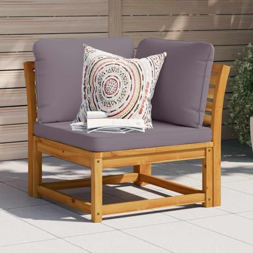 WDGJJFECNMUEHI Garden Corner Sofa with Cushions 73x73x65 cm Solid Wood Acacia Outdoor Patio Furniture Set for Terrace Balcony Lounge Relaxation Durable Waterproof Comfortable Modular Design von WDGJJFECNMUEHI