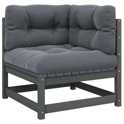 WDGJJFECNMUEHI Garden Corner Sofa with Cushions Solid Pine Wood Outdoor Modular Lounge Set for Patio Balcony Terrace Relaxing Comfortable Durable Furniture Anthracite Grey von WDGJJFECNMUEHI