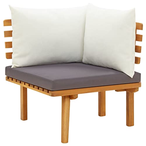 WDGJJFECNMUEHI Garden Corner Sofa with Cushions Solid Wood Acacia Outdoor Furniture Set for Patio Terrace Rustic Charm Durable Weather-Resistant Easy Assembly Comfortable Seating von WDGJJFECNMUEHI