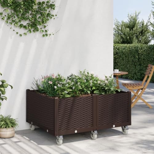 WDGJJFECNMUEHI Garden Furniture Balkon möbel setGartentisch mit Glasplatte Grau 115x54x74 cm Poly RattanGeeignet für Garten- und Terrassenrestaurants von WDGJJFECNMUEHI