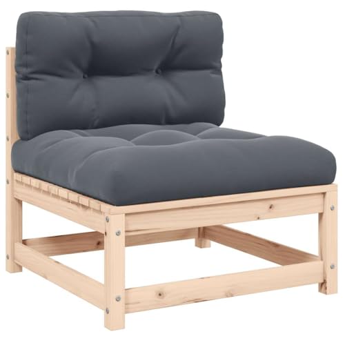 WDGJJFECNMUEHI Garden Modular Sofa Middle Section with Cushions Solid Pine Wood Outdoor Lounge Furniture for Patio Balcony Relaxation Comfortable Durable Anthracite WDGJJFECNMUEHI Garden Modular Sofa Middle Section with Cushions Solid Pine Wood Outdoor Lounge Furniture for Patio Balcony Relaxation Comfortable Durable Anthracite von WDGJJFECNMUEHI