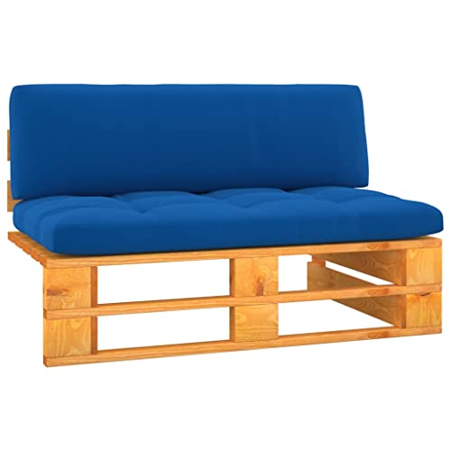 WDGJJFECNMUEHI Garden Modular Sofa Set Honey Brown Treated Pine Wood Pallet Furniture for Patio Terrace & Living Room with Blue Cushion Weather-Resistant Durable Outdoor Lounge Seating 110x65x55cm WDGJJFECNMUEHI Garden Modular Sofa Set Honey Brown Treated Pine Wood Pallet Furniture for Patio Terrace & Living Room with Blue Cushion Weather-Resistant Durable Outdoor Lounge Seating 110x65x55cm von WDGJJFECNMUEHI
