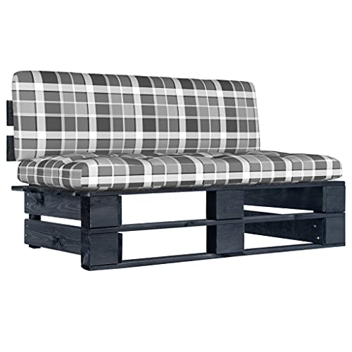 WDGJJFECNMUEHI Garden Pallet Modular Sofa Set Middle Section Black Pine Wood Treated Weather-Resistant Outdoor Indoor Lounge Furniture for Patio Terrace with Cushions 110x65x55cm WDGJJFECNMUEHI Garden Pallet Modular Sofa Set Middle Section Black Pine Wood Treated Weather-Resistant Outdoor Indoor Lounge Furniture for Patio Terrace with Cushions 110x65x55cm von WDGJJFECNMUEHI