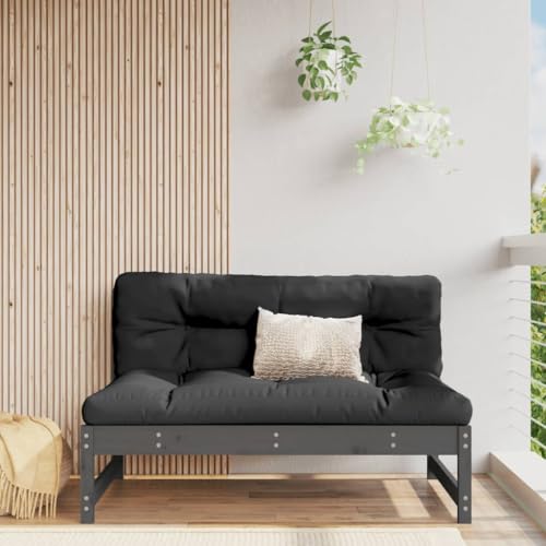 WDGJJFECNMUEHI Garden Sofa Set 3-Seater Outdoor, Grey 120x80 cm Solid Pine Wood, Modular Patio Furniture for Terrace Backyard Balcony, Rustic Durable Weather-Resistant Lounge Sofa with Backrest von WDGJJFECNMUEHI