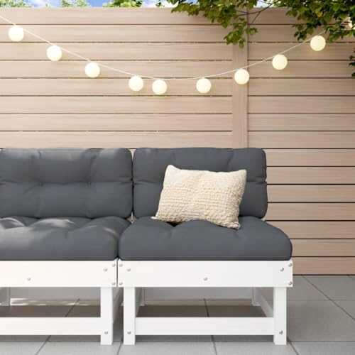 WDGJJFECNMUEHI Garden Sofa Set White Solid Pine Wood - Modular Outdoor Furniture for Patio, Terrace Backyard Rustic Wooden Bench with Slatted Design Comfortable & Durable 110kg Capacity WDGJJFECNMUEHI Garden Sofa Set White Solid Pine Wood - Modular Outdoor Furniture for Patio, Terrace Backyard Rustic Wooden Bench with Slatted Design Comfortable & Durable 110kg Capacity von WDGJJFECNMUEHI