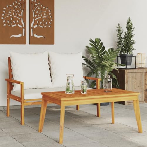 WDGJJFECNMUEHI Garden Sofa Set with Cushions Solid Wood Acacia Outdoor Lounge Furniture for Patio Backyard Terrace Durable Comfortable Seating Dining Relaxation von WDGJJFECNMUEHI
