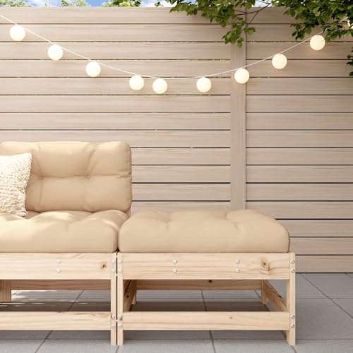 WDGJJFECNMUEHI Garden Stool with Cushion Solid Pine Wood Outdoor Bench for Patio Terrace Rustic Design Comfortable Seating Durable Waterproof 110kg Capacity von WDGJJFECNMUEHI