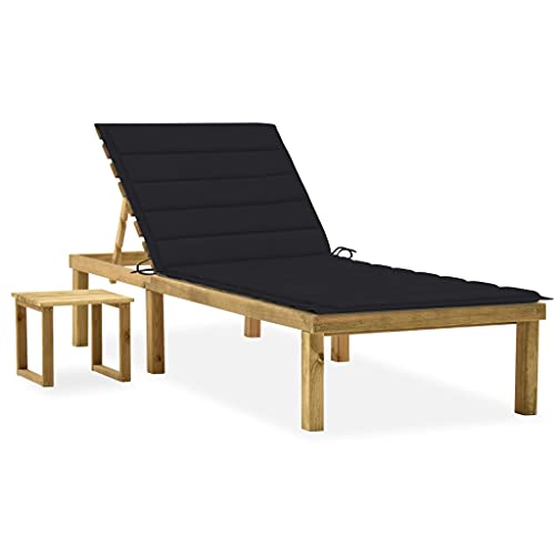 WDGJJFECNMUEHI Garden Sun Lounger with Adjustable Backrest, Side Table & Cushion Weather-Resistant Treated Pine Wood Outdoor Lounge Chair for Patio, Poolside & Backyard Relaxation WDGJJFECNMUEHI Garden Sun Lounger with Adjustable Backrest, Side Table & Cushion Weather-Resistant Treated Pine Wood Outdoor Lounge Chair for Patio, Poolside & Backyard Relaxation von WDGJJFECNMUEHI