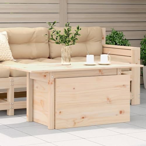 WDGJJFECNMUEHI Garden Table 100x50x75 cm Solid Pine Wood Adjustable Height Rustic Outdoor Furniture for Patio Terrace Backyard Dining Coffee with Family Friends von WDGJJFECNMUEHI