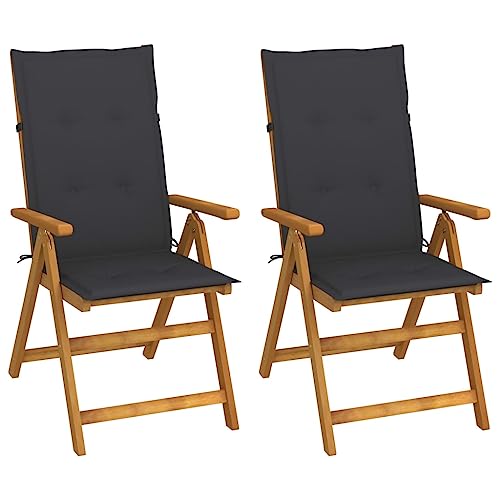 WDGJJFECNMUEHI Garten Stuhl stapelstühle Folding chairGarten-Liegestühle 2 STK. mit Kissen Akazie Massivholz Geeignet für Gärten, Terrassen und Balkone WDGJJFECNMUEHI Garten Stuhl stapelstühle Folding chairGarten-Liegestühle 2 STK. mit Kissen Akazie Massivholz Geeignet für Gärten, Terrassen und Balkone von WDGJJFECNMUEHI