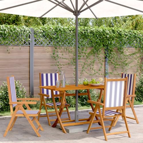 WDGJJFECNMUEHI Garten Stuhl stapelstühle Folding chairGartenstühle Verstellbar 4 STK. Blau Weiß Stoff und MassivholzGeeignet für Gärten, Terrassen und Balkone WDGJJFECNMUEHI Garten Stuhl stapelstühle Folding chairGartenstühle Verstellbar 4 STK. Blau Weiß Stoff und MassivholzGeeignet für Gärten, Terrassen und Balkone von WDGJJFECNMUEHI