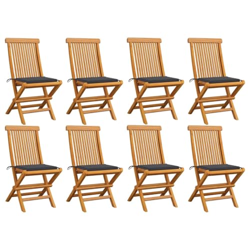 WDGJJFECNMUEHI Garten Stuhl stapelstühle Folding chairGartenstühle mit Anthrazit Kissen 8 STK. Massivholz TeakGeeignet für Gärten, Terrassen und Balkone WDGJJFECNMUEHI Garten Stuhl stapelstühle Folding chairGartenstühle mit Anthrazit Kissen 8 STK. Massivholz TeakGeeignet für Gärten, Terrassen und Balkone von WDGJJFECNMUEHI