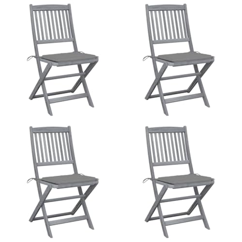 WDGJJFECNMUEHI Garten Stuhl stapelstühle Folding chairKlappbare Gartenstühle 4 STK. mit Kissen Massivholz AkazieGeeignet für Gärten, Terrassen und Balkone WDGJJFECNMUEHI Garten Stuhl stapelstühle Folding chairKlappbare Gartenstühle 4 STK. mit Kissen Massivholz AkazieGeeignet für Gärten, Terrassen und Balkone von WDGJJFECNMUEHI