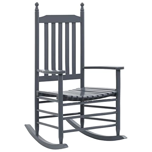 WDGJJFECNMUEHI Garten Stuhl stapelstühle Folding chairSchaukelstuhl mit Gebogener Sitzfläche Grau PappelholzGeeignet für Gärten, Terrassen und Balkone von WDGJJFECNMUEHI