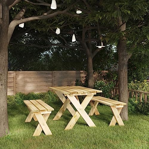 WDGJJFECNMUEHI Gartenbank 110 cm Outdoor Garden Bench Pine Wood Treated Green Patio Furniture for Terrace Balcony Relaxation Durable Weather Resistant von WDGJJFECNMUEHI