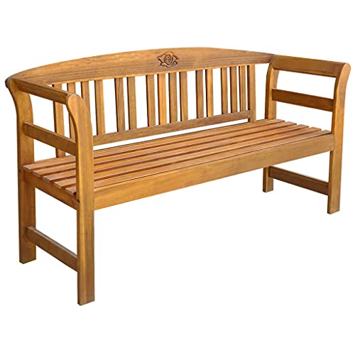 WDGJJFECNMUEHI Gartenbank 157 cm Massivholz Akazie Outdoor Garden Bench with Backrest, Solid Wood Patio Furniture for Terrace Balcony, Rose Engraved Design, Weather Resistant, Easy Assembly WDGJJFECNMUEHI Gartenbank 157 cm Massivholz Akazie Outdoor Garden Bench with Backrest, Solid Wood Patio Furniture for Terrace Balcony, Rose Engraved Design, Weather Resistant, Easy Assembly von WDGJJFECNMUEHI