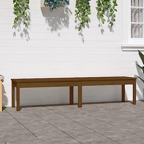 WDGJJFECNMUEHI Gartenbank 2-Sitzer Outdoor Sitzbank Massivholz Kiefer Honigbraun 203,5x44x45 cm Gartenmöbel Terrasse Balkon Rustikale Holzbank WDGJJFECNMUEHI Gartenbank 2-Sitzer Outdoor Sitzbank Massivholz Kiefer Honigbraun 203,5x44x45 cm Gartenmöbel Terrasse Balkon Rustikale Holzbank von WDGJJFECNMUEHI