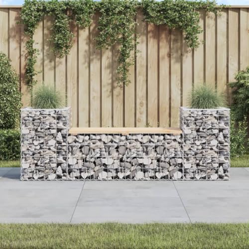 WDGJJFECNMUEHI Gartenbank Gabionen 183x41x60,5 cm Massivholz Kiefer Outdoor Sitzbank mit Pflanzgefäßen für Garten Terrasse Balkon rustikale Stahlkonstruktion WDGJJFECNMUEHI Gartenbank Gabionen 183x41x60,5 cm Massivholz Kiefer Outdoor Sitzbank mit Pflanzgefäßen für Garten Terrasse Balkon rustikale Stahlkonstruktion von WDGJJFECNMUEHI