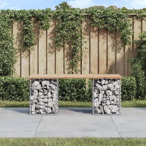 WDGJJFECNMUEHI Gartenbank Gabionen Kiefernholz Outdoor Sitzbank 110kg Tragkraft Gartenmöbel Terrasse rustikale Bank mit Stahlkorb 103x31x42 cm WDGJJFECNMUEHI Gartenbank Gabionen Kiefernholz Outdoor Sitzbank 110kg Tragkraft Gartenmöbel Terrasse rustikale Bank mit Stahlkorb 103x31x42 cm von WDGJJFECNMUEHI
