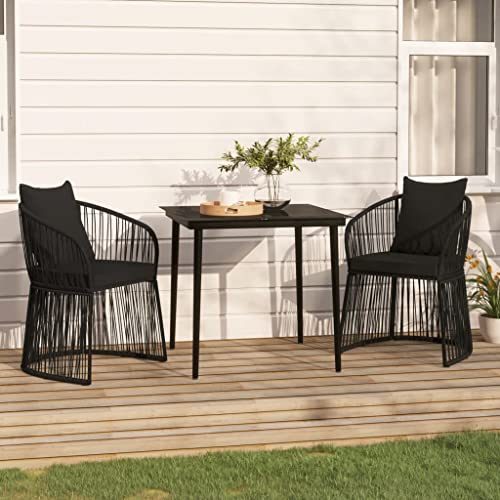 WDGJJFECNMUEHI Gartenhocker 2 STK. Schwarz 40x36x45 cm Massivholz Kiefer Essstühle Hochlehner Hängesessel Campingstuhl für Terrasse Garten Schlafzimmer Balkon von WDGJJFECNMUEHI