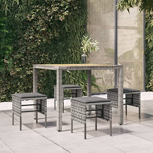 WDGJJFECNMUEHI Gartenhocker mit Kissen 4 STK. Grau Outdoor Hocker Set PE Rattan Wetterfest mit Polster Gartenmöbel Terrasse Balkon Gemütlich Stabil Bequem WDGJJFECNMUEHI Gartenhocker mit Kissen 4 STK. Grau Outdoor Hocker Set PE Rattan Wetterfest mit Polster Gartenmöbel Terrasse Balkon Gemütlich Stabil Bequem von WDGJJFECNMUEHI