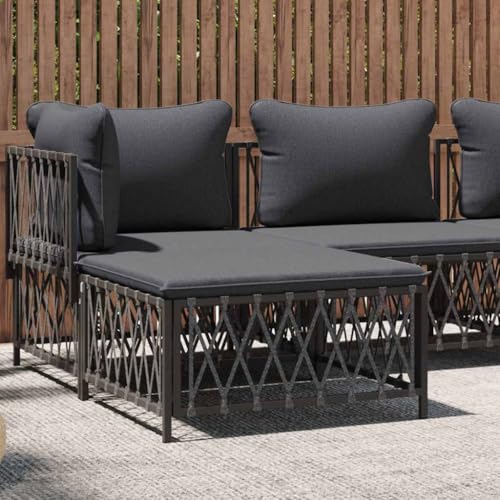 WDGJJFECNMUEHI Gartenhocker mit Kissen Anthrazit Gewebe Outdoor Loungemöbel Moderner Hocker mit Polster Stahlrahmen Bequem Langlebig für Garten Balkon Terrasse 70x70x34 cm Grau WDGJJFECNMUEHI Gartenhocker mit Kissen Anthrazit Gewebe Outdoor Loungemöbel Moderner Hocker mit Polster Stahlrahmen Bequem Langlebig für Garten Balkon Terrasse 70x70x34 cm Grau von WDGJJFECNMUEHI