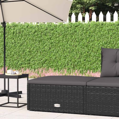 WDGJJFECNMUEHI Gartenhocker mit Kissen Schwarz PE Rattan Outdoor Hocker mit Polsterung Wetterfest Stahlrahmen Bequem für Garten Balkon Terrasse Lounge Set Modulares Design WDGJJFECNMUEHI Gartenhocker mit Kissen Schwarz PE Rattan Outdoor Hocker mit Polsterung Wetterfest Stahlrahmen Bequem für Garten Balkon Terrasse Lounge Set Modulares Design von WDGJJFECNMUEHI