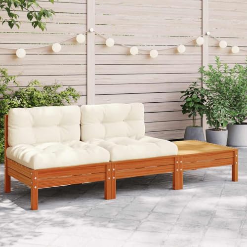 WDGJJFECNMUEHI Gartensofa 2-Sitzer mit Kissen und Hocker aus Massivholz Kiefer, Outdoor Gartenmöbel Set für Terrasse Balkon, Bequemes Latten-Design Sofa mit Polster, Modulares Lounge Set, Wetterfest WDGJJFECNMUEHI Gartensofa 2-Sitzer mit Kissen und Hocker aus Massivholz Kiefer, Outdoor Gartenmöbel Set für Terrasse Balkon, Bequemes Latten-Design Sofa mit Polster, Modulares Lounge Set, Wetterfest von WDGJJFECNMUEHI