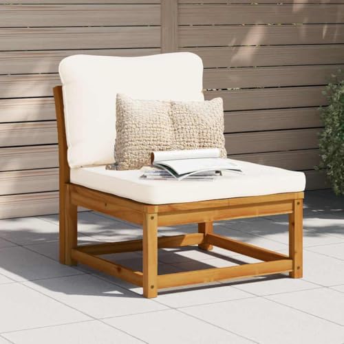 WDGJJFECNMUEHI Gartensofa mit Kissen Massivholz Akazie Outdoor Gartenmöbel Set Bequem Langlebig Modulares Design für Terrasse Garten Lounge Relax von WDGJJFECNMUEHI