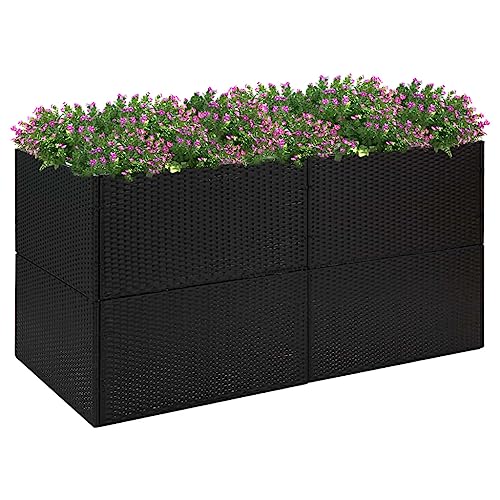 WDGJJFECNMUEHI Gartenstühle 2 STK. Schwarz Massivholz Akazie und Polypropylen Hochlehner Gartenstuhl Gartenstühle Hängesessel Gartenstuhl für Pavillon Garten Terrasse Küche von WDGJJFECNMUEHI