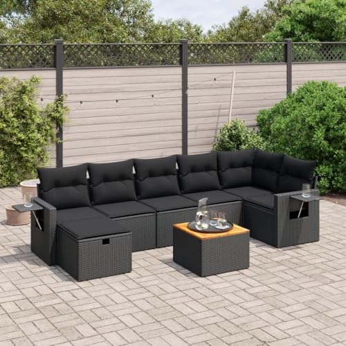 WDGJJFECNMUEHI Gartenstühle mit Kissen 4 STK. Braun Poly Rattan Essstühle Gartenstühle Hängesessel Regiestuhl Klappbar für Pavillon Schlafzimmer Terrasse Garten von WDGJJFECNMUEHI