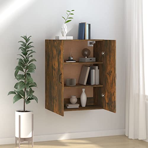 WDGJJFECNMUEHI Hängeschrank Räuchereiche 69.5x34x90 cm Holzwerkstoff Wall Cabinet with 2 Doors Storage Space Living Room Bedroom Modern Home Decor von WDGJJFECNMUEHI