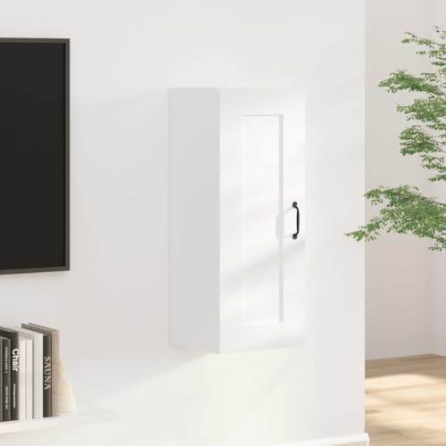 WDGJJFECNMUEHI Hängeschrank Weiß 35x34x90 cm Holzwerkstoff Wandmontage Schwebeschrank mit Stauraum für Wohnzimmer Schlafzimmer Küche Deko Möbel von WDGJJFECNMUEHI