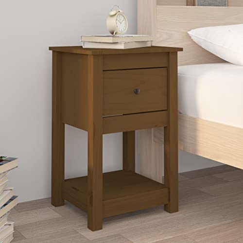 WDGJJFECNMUEHI Modern Nightstand Honey Brown 40x35x61.5 cm Solid Pine Wood with Storage Shelf, Bedside Table for Bedroom Living Room Home Decor Furniture WDGJJFECNMUEHI Modern Nightstand Honey Brown 40x35x61.5 cm Solid Pine Wood with Storage Shelf, Bedside Table for Bedroom Living Room Home Decor Furniture von WDGJJFECNMUEHI