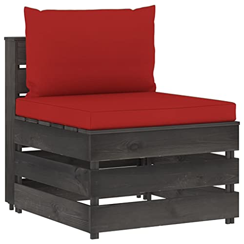 WDGJJFECNMUEHI Modular Middle Sofa with Cushions Gray Pressure-Treated Pine Wood Outdoor Garden Furniture for Patio Lounge Set Rustic Pallet Design Weather-Resistant WDGJJFECNMUEHI Modular Middle Sofa with Cushions Gray Pressure-Treated Pine Wood Outdoor Garden Furniture for Patio Lounge Set Rustic Pallet Design Weather-Resistant von WDGJJFECNMUEHI
