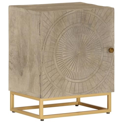 WDGJJFECNMUEHI Nachttisch 40x30x50 cm Massivholz Mango und Eisen Beistelltisch Schlafzimmer Kommode mit Stauraum Stabile Eisenbeine Wohnzimmer Tischchen von WDGJJFECNMUEHI