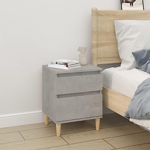 WDGJJFECNMUEHI Nachttisch Betongrau 40x35x50 cm Moderner Beistelltisch mit Stauraum für Schlafzimmer und Wohnzimmer, Robuster Holzwerkstoff mit Stablier Oberplatte, Elegantes Design von WDGJJFECNMUEHI
