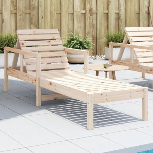 WDGJJFECNMUEHI Sonnenliege 199.5x62x55 cm Adjustable Sun Lounger Solid Pine Wood for Pool Garden Terrace Outdoor Relaxation with Slatted Design Rustic Patio Furniture von WDGJJFECNMUEHI