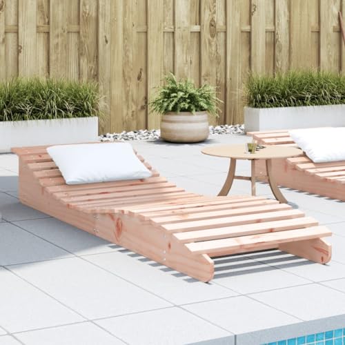 WDGJJFECNMUEHI Sonnenliege 205x60x31.5 cm Outdoor Sun Lounger Solid Douglas Wood, Ergonomic S-Shape Design for Poolside Garden Terrace, Weather-Resistant Durable Patio Furniture von WDGJJFECNMUEHI