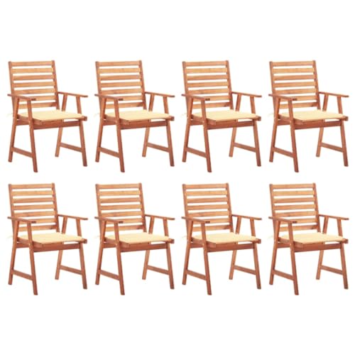 WDGJJFECNMUEHI Stuhl Balkon gartenstühle Outdoor chairGarten-Essstühle 8 STK. mit Kissen Massivholz Akazie Geeignet für Gärten, Terrassen und Balkone WDGJJFECNMUEHI Stuhl Balkon gartenstühle Outdoor chairGarten-Essstühle 8 STK. mit Kissen Massivholz Akazie Geeignet für Gärten, Terrassen und Balkone von WDGJJFECNMUEHI