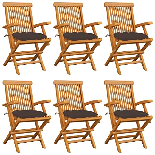 WDGJJFECNMUEHI Stuhl Balkon gartenstühle Outdoor chairGartenstühle mit Taupe Kissen 6 STK. Massivholz TeakGeeignet für Gärten, Terrassen und Balkone WDGJJFECNMUEHI Stuhl Balkon gartenstühle Outdoor chairGartenstühle mit Taupe Kissen 6 STK. Massivholz TeakGeeignet für Gärten, Terrassen und Balkone von WDGJJFECNMUEHI