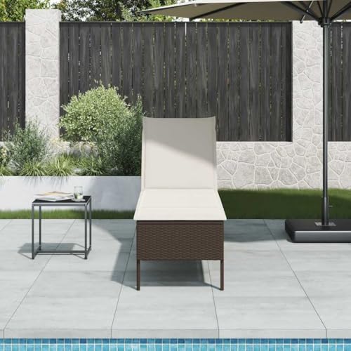 WDGJJFECNMUEHI Sun Lounger with Cushion Brown 55x200x44 cm PE Rattan Adjustable Reclining Backrest Outdoor Garden Patio Poolside Relaxation Weather-Resistant Durable WDGJJFECNMUEHI Sun Lounger with Cushion Brown 55x200x44 cm PE Rattan Adjustable Reclining Backrest Outdoor Garden Patio Poolside Relaxation Weather-Resistant Durable von WDGJJFECNMUEHI