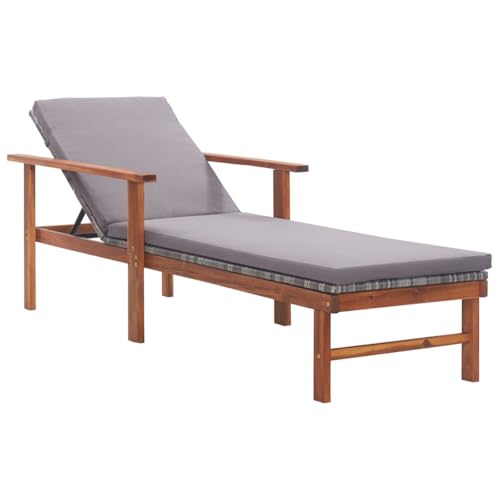 WDGJJFECNMUEHI Sun Lounger with Cushion PE Rattan Acacia Solid Wood Gray Outdoor Pool Garden Patio Furniture Weatherproof Comfortable Lounge Chair for Relaxing WDGJJFECNMUEHI Sun Lounger with Cushion PE Rattan Acacia Solid Wood Gray Outdoor Pool Garden Patio Furniture Weatherproof Comfortable Lounge Chair for Relaxing von WDGJJFECNMUEHI