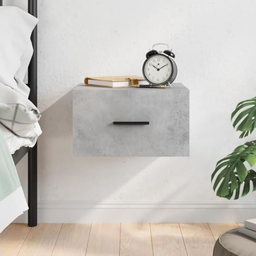 WDGJJFECNMUEHI Wand-Nachttisch Betongrau 35x35x20 cm Floating Nightstand Wall Mounted Bedside Table with Storage Shelf for Bedroom Modern Space Saving Design von WDGJJFECNMUEHI
