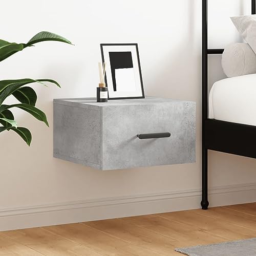 WDGJJFECNMUEHI Wand-Nachttisch Betongrau 35x35x20 cm Floating Nightstand Wall Mounted Bedside Table with Storage Shelf for Small Spaces Modern Concrete Gray Design von WDGJJFECNMUEHI