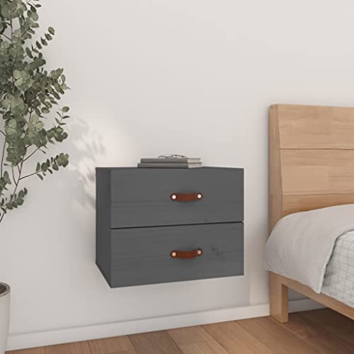 WDGJJFECNMUEHI Wand-Nachttisch Grau 50x36x40 cm, Wall Mounted Nightstand with Storage Shelf, Solid Pine Wood Floating Bedside Table for Bedroom, Living Room, Small Space Saving Furniture WDGJJFECNMUEHI Wand-Nachttisch Grau 50x36x40 cm, Wall Mounted Nightstand with Storage Shelf, Solid Pine Wood Floating Bedside Table for Bedroom, Living Room, Small Space Saving Furniture von WDGJJFECNMUEHI