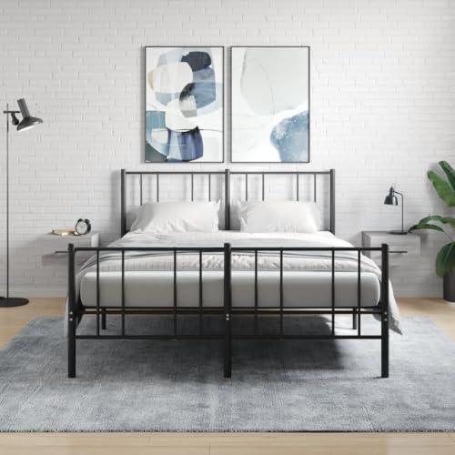 WDGJJFECNMUEHI Wand-Nachttische 2 STK. Grau Sonoma 35x35x20 cm Floating Nightstand Wall Mounted Bedside Table with Storage Shelf for Bedroom Living Room Modern Design von WDGJJFECNMUEHI