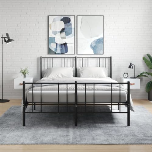 WDGJJFECNMUEHI Wand-Nachttische 2 STK. Hochglanz-Weiß 35x35x20 cm Floating Nightstand Wall Mounted Bedside Table with Storage Shelf for Bedroom Living Room von WDGJJFECNMUEHI