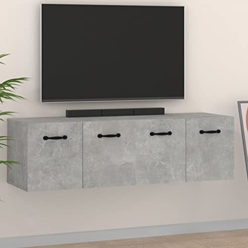 WDGJJFECNMUEHI Wandschränke 2 Stück Betongrau 80x35x36,5 cm Holzwerkstoff Hängeschränke Wandregal Badezimmer Küche Schlafzimmer Aufbewahrungsschrank mit 4 Fächern von WDGJJFECNMUEHI