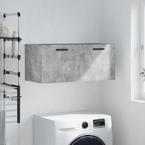 WDGJJFECNMUEHI Wandschrank Betongrau 80x36,5x35 cm Holzwerkstoff Hängeschrank Badezimmer Küche Aufbewahrung Wandmontage Stauraum Organizer Dekorativ von WDGJJFECNMUEHI